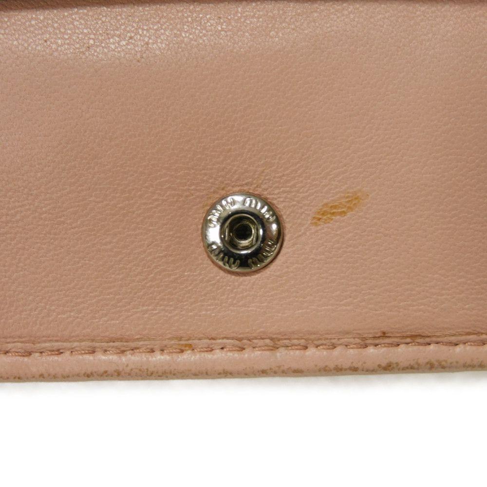 Used Matelasse Compact Wallet 12166 5MV204 2BSQ F0615 7941 with MIU Crystal Pearl Orchid from Japan AUTHENTIC