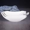 Irregular Shaped Ceramic Peacock Tail Bowl - Creative White Tableware for Salads and Dishes