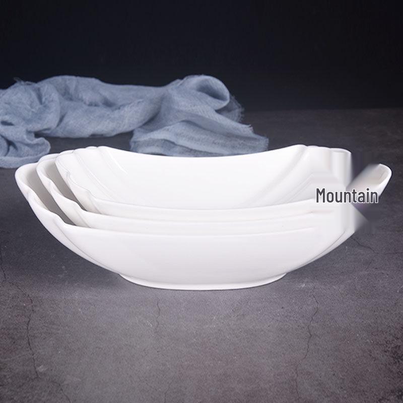 Irregular Shaped Ceramic Peacock Tail Bowl - Creative White Tableware for Salads and Dishes