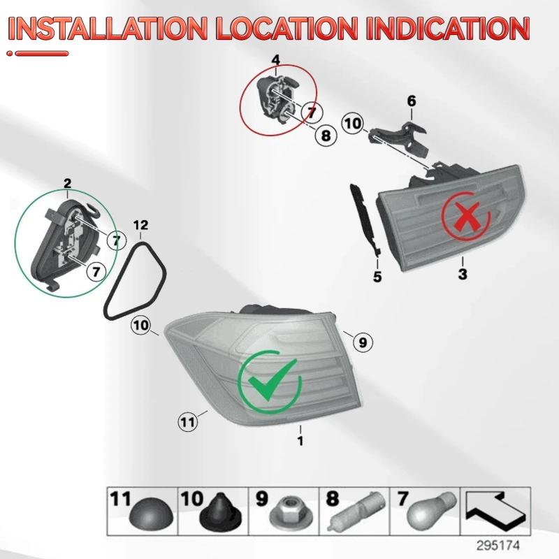 Rear Left Or Right Black Tail Light Holder Bulb Socket Base 63217313043 For BMW 3-Series 2012-2015 63217313044 Car Accessories