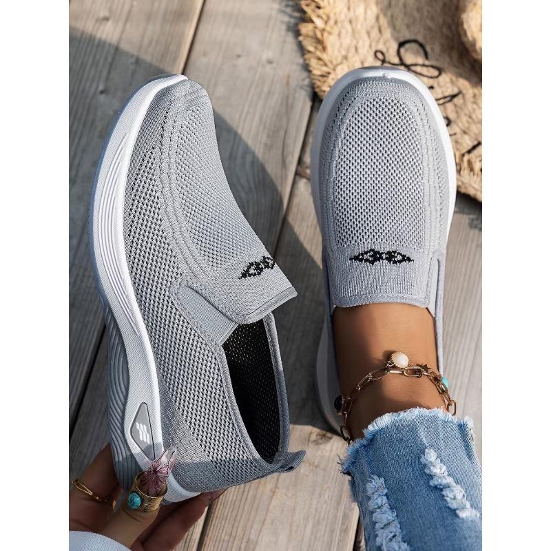 Women’s Breathable Slip-On Casual Sneakers, Soft Sole Comfortable Mom Shoes