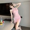 Live Clothes Female Live Streaming Host Sleeveless Dress Female Summer New Pure Desire Spice Slim Sexy Pink Hip Skirt