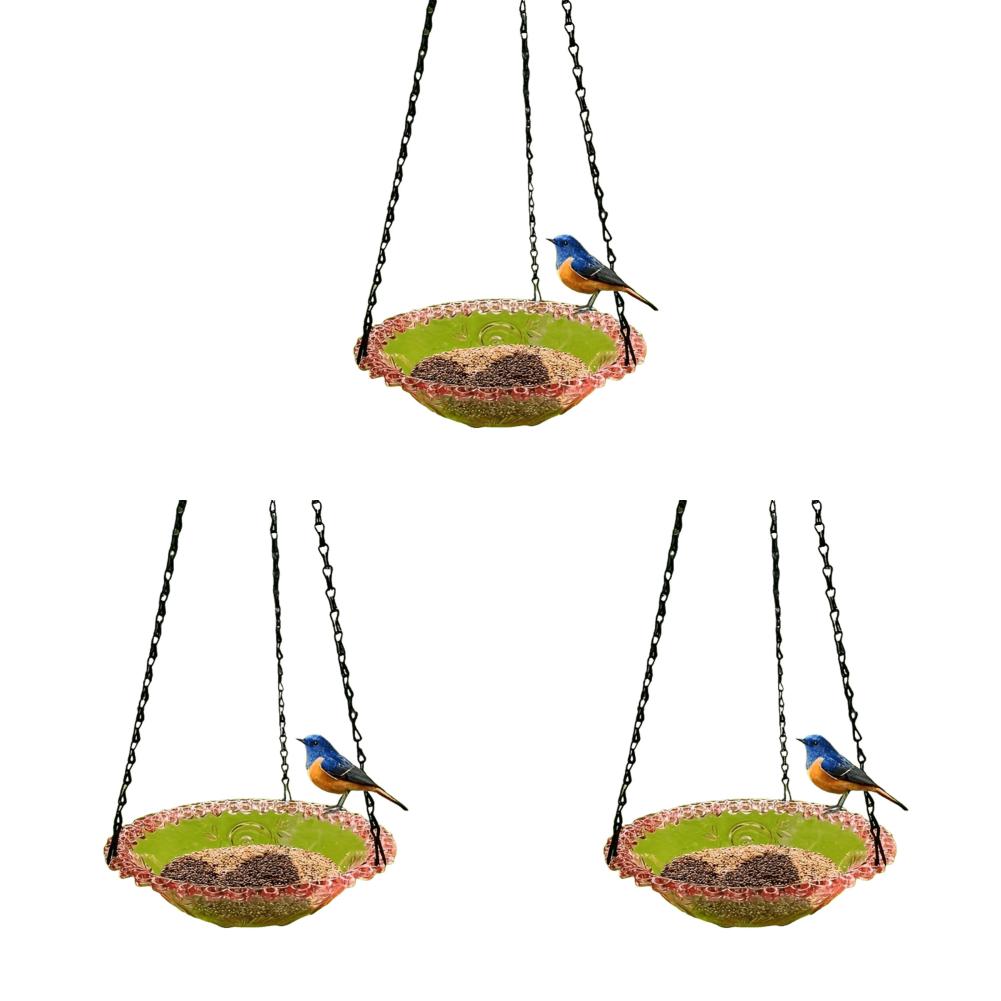 

EY# Hanging Flower Shaped Bird Feeder with Hook for Outdoor Garden Decor (Pink)