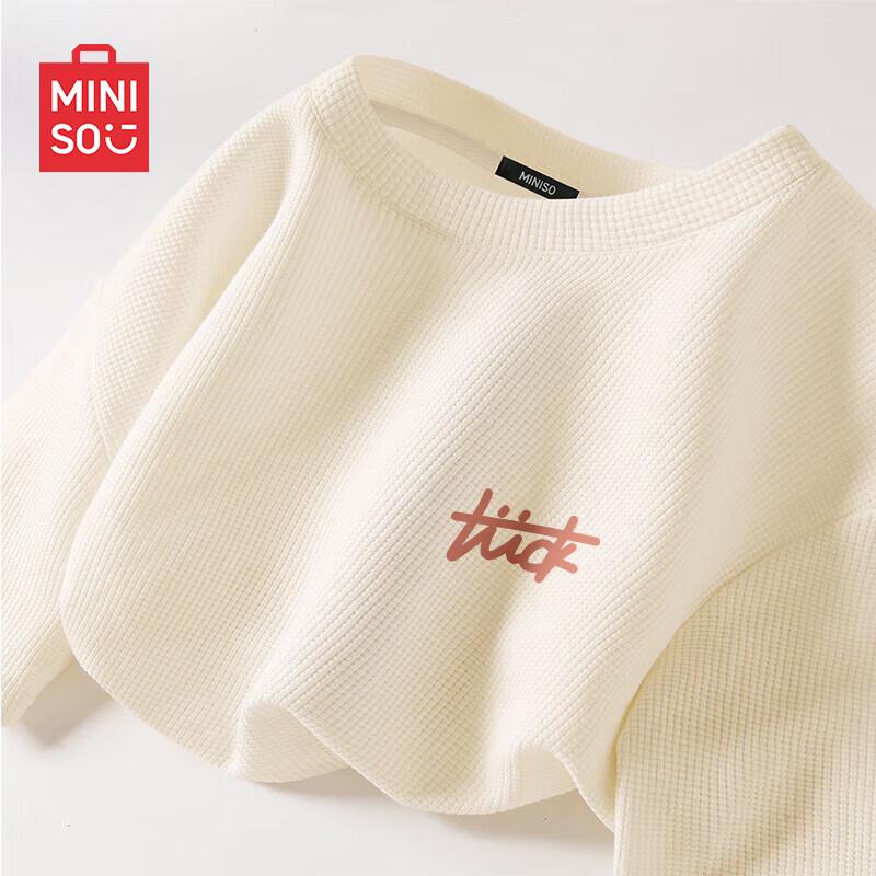 MINISO Men's Waffle Knit Heavyweight Casual T-Shirt