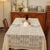 Landelijke Stijl Katoen Gebreide Eettafel Mat American Retro Geweven Hol Kant Tafelkleed Antislip Slijtvast Beige Tafel Mat