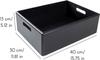 Aufbewahrungsbox - Creative Deco - Schwarz - 40x30x13cm - Naturholz - Griffe Inklusive