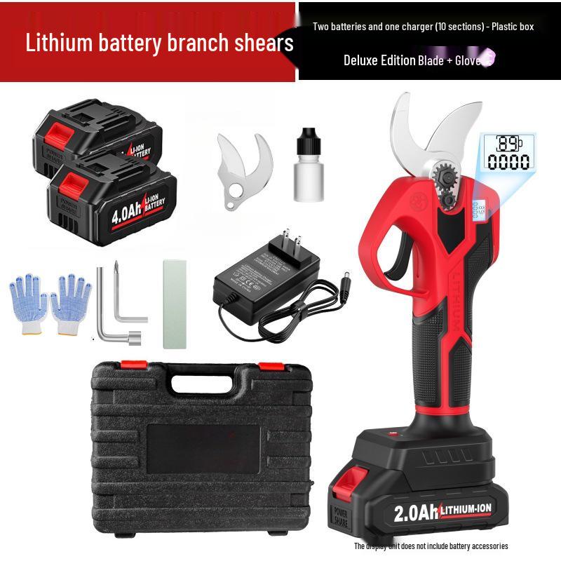 Brushless Electric Handheld Pruning Shears with Lithium Battery and Digital Display