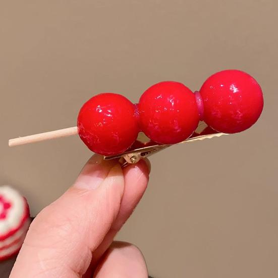 Hairpin Imitation Sugar Calabash Design Hair Clip Stable Clamping Force Side Bang Hair Pin Holiday Hair