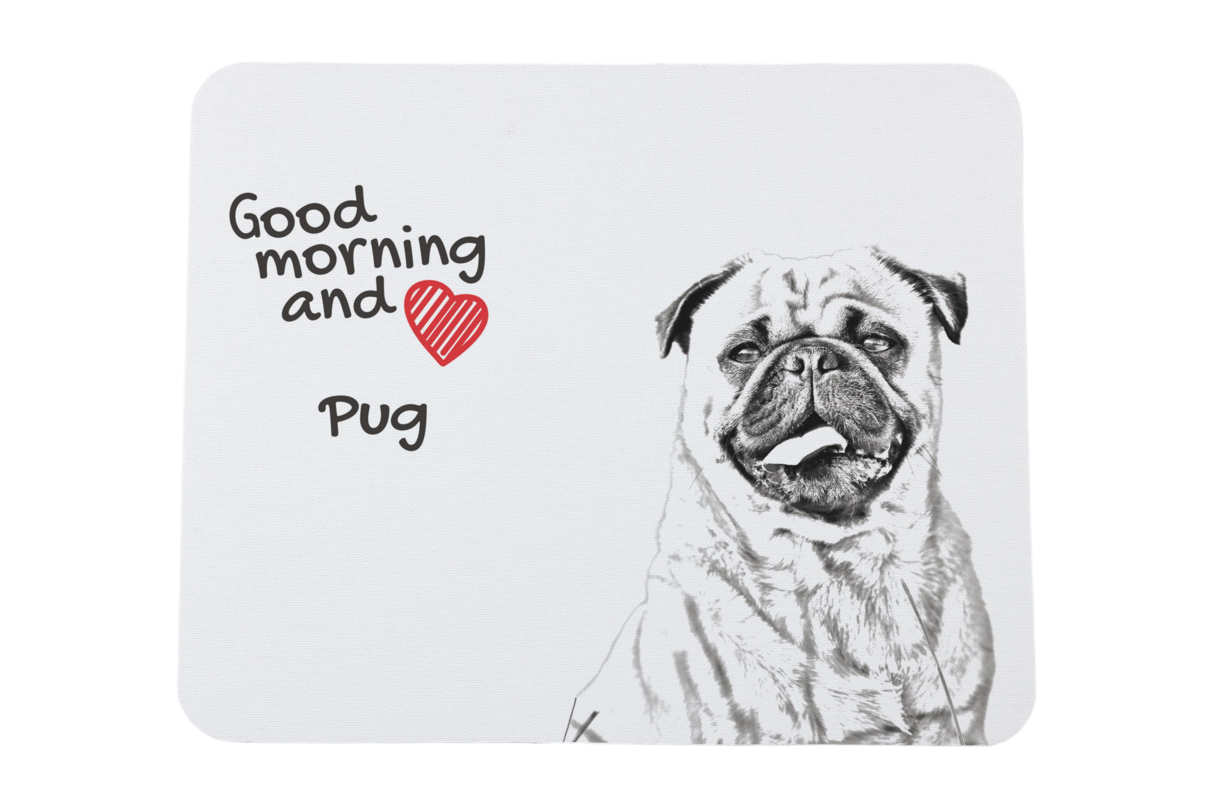 

Pug - mouse pad with print, personalized dog-themed mouse pad, unique gadget for an office worker by Art-Dog brand білий