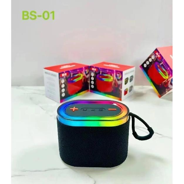Wireless Portable Bluetooth Speakers with for USB AUX TF Card Player 5W Output RGB Colorful Light Fabrics Sound Box