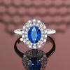 Custom Design S925 Sterling Silver Women's Ring with Green, Blue, and Pigeon Blood Red Inlaid 3 Carat Gemstones