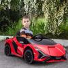 Auto Elettrica per Bambini 12V Auto per Bambini con Telecomando 2.4G, 2 Motori, Veicolo per Bambini con Clacson, LED, Musica, Veicolo Elettrico per Bambini 3-5 Anni, Rosso