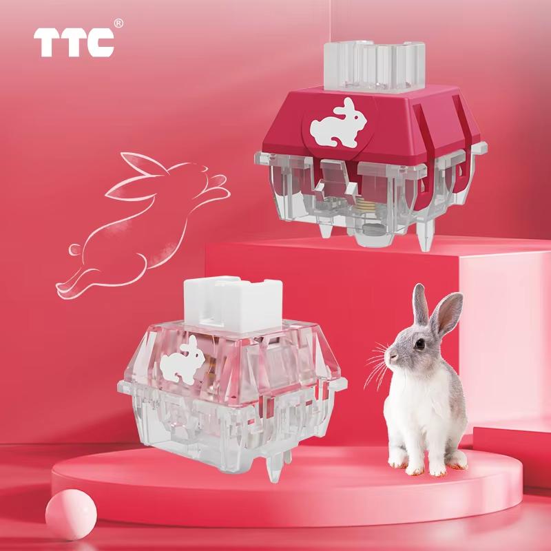 TTC RGB Rabbit Switch Top notch Silent Switches Transparent Rabbit 42g Linear Mechanical Keyboard Fast Switch Fine lubrication