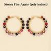 Crystal Earring For Women Boho Jewelry Trendy Natural Stone Pearl Jewellery Bohemian Ear Ring Gold Circle Hoop Earrings