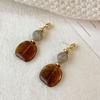 French Retro Acrylic Dyeing Irregular Geometric Dangle Earrings Temperament Earring Jewelry For Women Daily Accessories