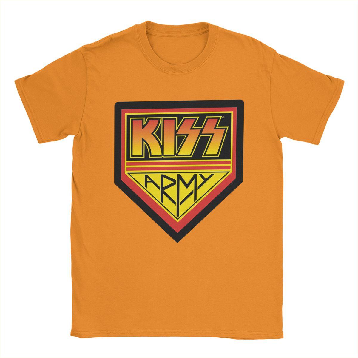 

Men T-Shirts Kiss Army Logo Casual Cotton Tee Shirt Short Sleeve Rock Brand T Shirts Round Collar Tops Gift Idea XL