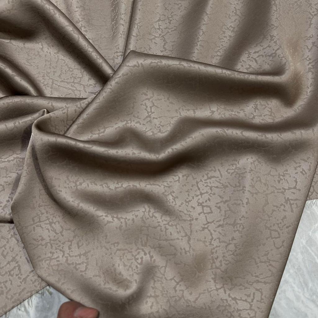 Dark Patterned Jacquard Smooth Satin Fabric Suitable for Wedding Dresses Formal Gowns and Designer Clothing Fabrics
