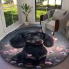 1pc General-purpose Rug, Dachshund Printed Round Rug, Comfortable Office Chair Carpet, Home Entrance Floor Mat