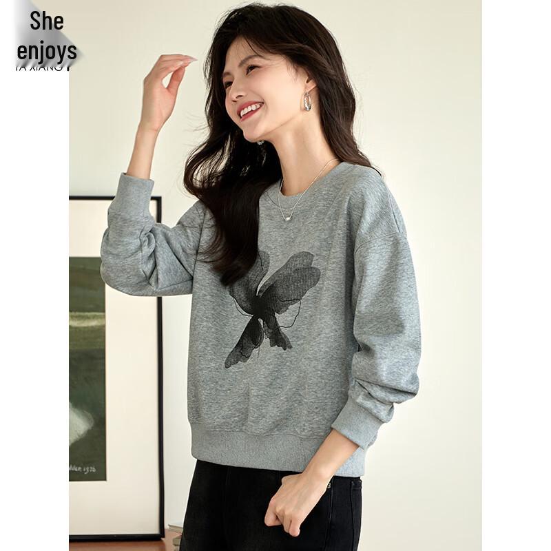 Damen Casual Rundhals Pullover Sweatshirt
