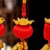 Chinese Style New Year Red Lantern Pendants Traditional Blessing Round Ball Lantern String with Tassels Spring Festival Supplies