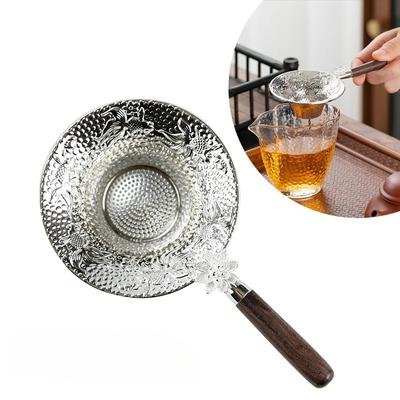 2PCS Mental Mesh Tea Strainer Stainless Steel Filter Sieve Teaware Lace Tea Drain Useful Tea Infusers Kitchen Accessories.