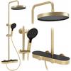Creo Gold Rea Brushed Gold Shower Set for Surface Mounted Showers