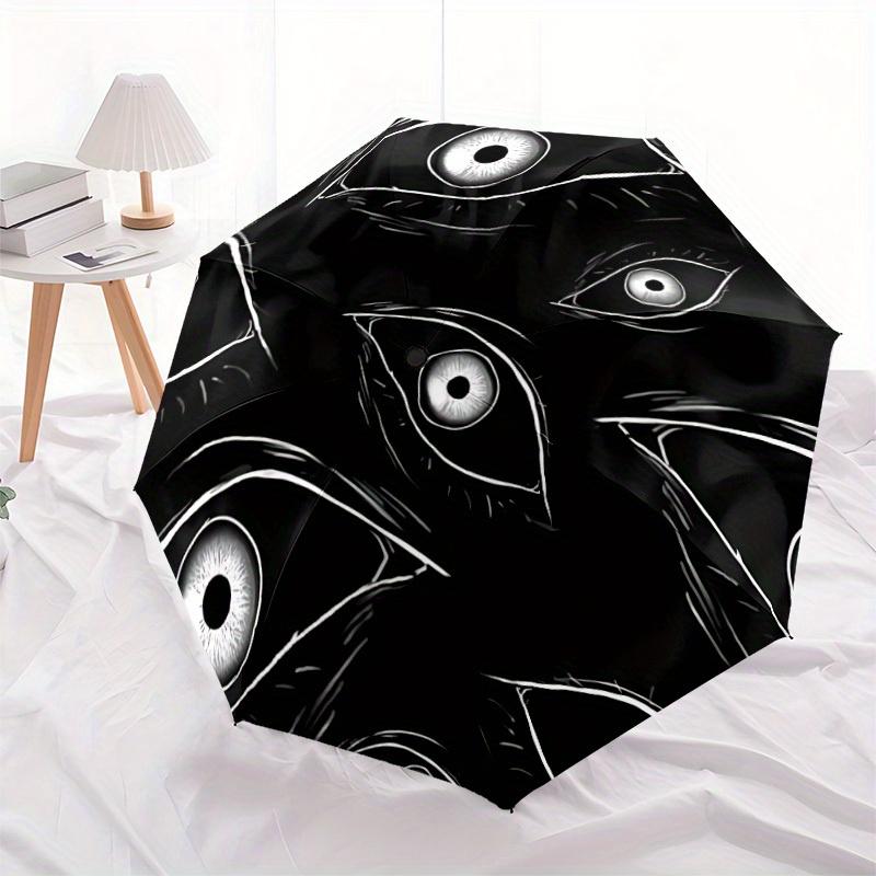 1pc Eyes Pattern Automatic Open/Close Umbrella, Portable Folding Umbrella for Travel, Themed Events,