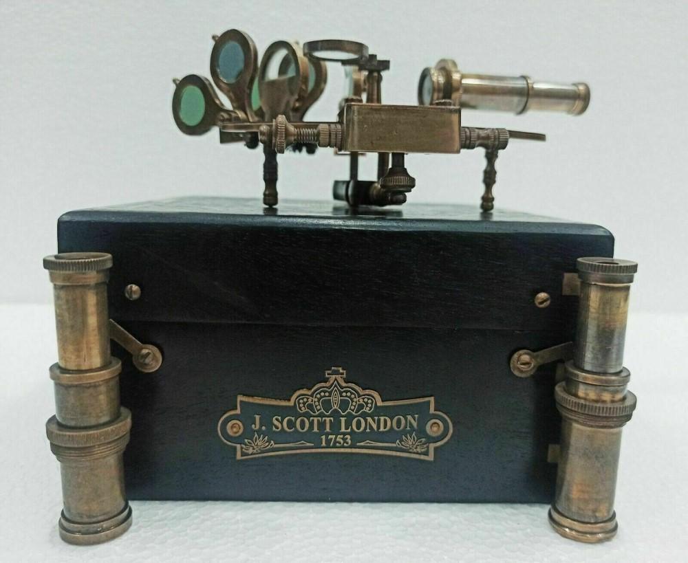 SÄLLSYNT NY Mässing Sextant Nautisk Mässing Sextant Fungerande Marin Vintage/Låda