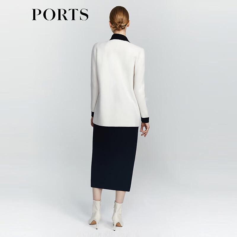 PORTS Women's V-Neck Contrast Slim-Fit Wool Blend Knit Sweater