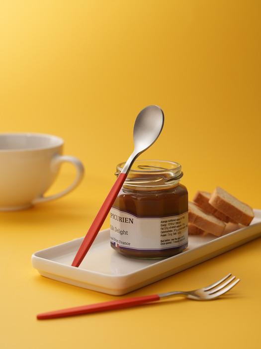 LIHAN [1+1] Leah Teaspoon Fork SET (4 colors) Red