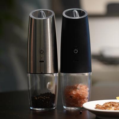 Yousheng Electric Salt Pepper Grinder Set 6oz Capacity Adjustable Coarseness Pepper Shaker LED Light One Hand Operated Spice Grinder