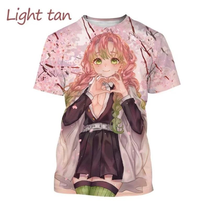 Demon Slayer Anime Character Collection 3D Printing Harajuku Style Nezuko Mitsuri Shinobu Kanao Unisex Short-sleeved Top