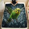 1PC Parrot Print Flannel Blanket, High Quality All Seasons, Home Decor, Warmth and Comfort, Perfect for Christmas Gifts