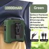 10000mAh Waist Fan with Power Bank 5 Speeds Portable Fan Hands Free Rechargeable Fan Battery Level Display USB Charging Fan