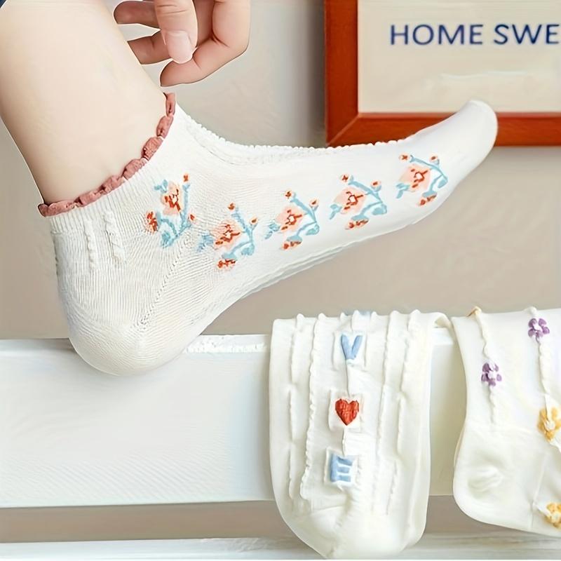 5 Pairs Women's Ankle Socks Breathable Socks Casual Socks Cute Socks for Spring and Summer