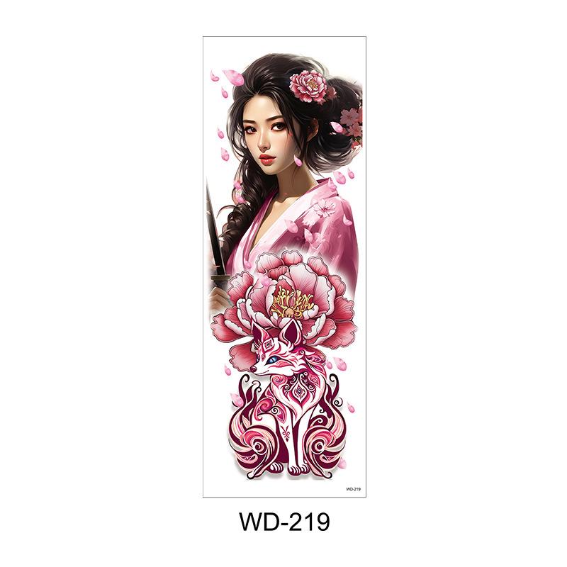Long Flower Full Arm Waterproof Temporary Tattoo Stickers