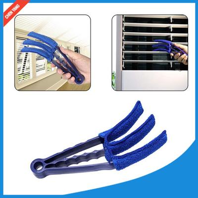 1Pcs Blue Home Cleaning 3-blades Window Blinds BrushMicrofiber Removable Washable Cleaning Brush