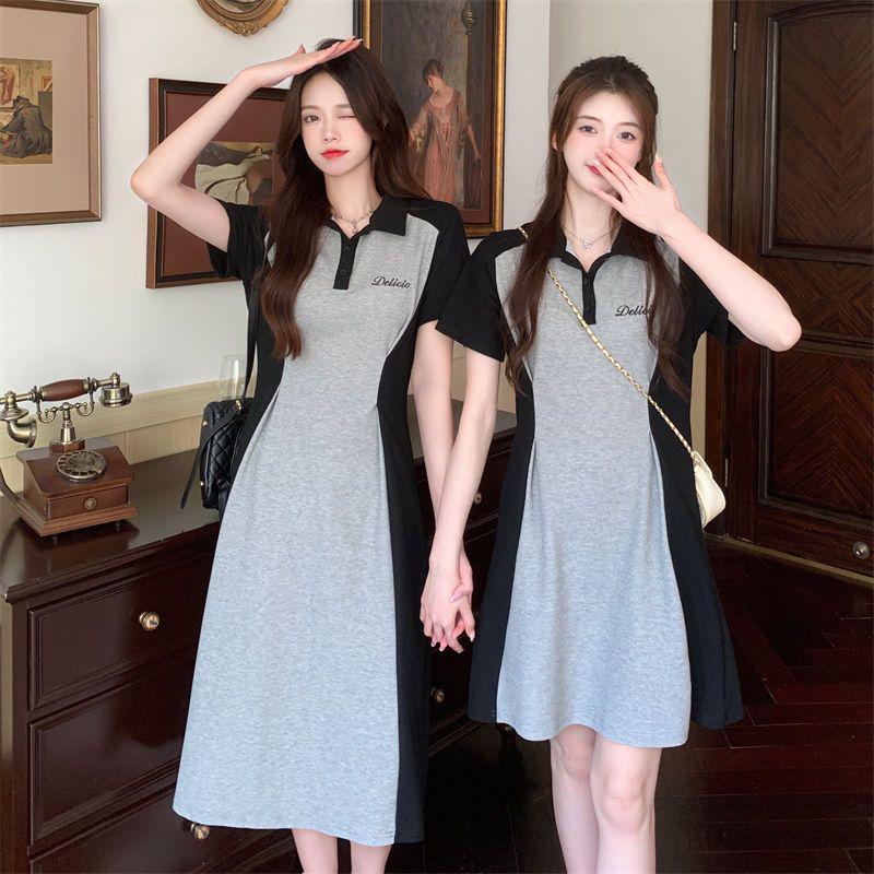 2026 Summer Lapel Slimming Midi Dress - Age-Reducing, Waist-Cinching, Flattering Casual Short Dress