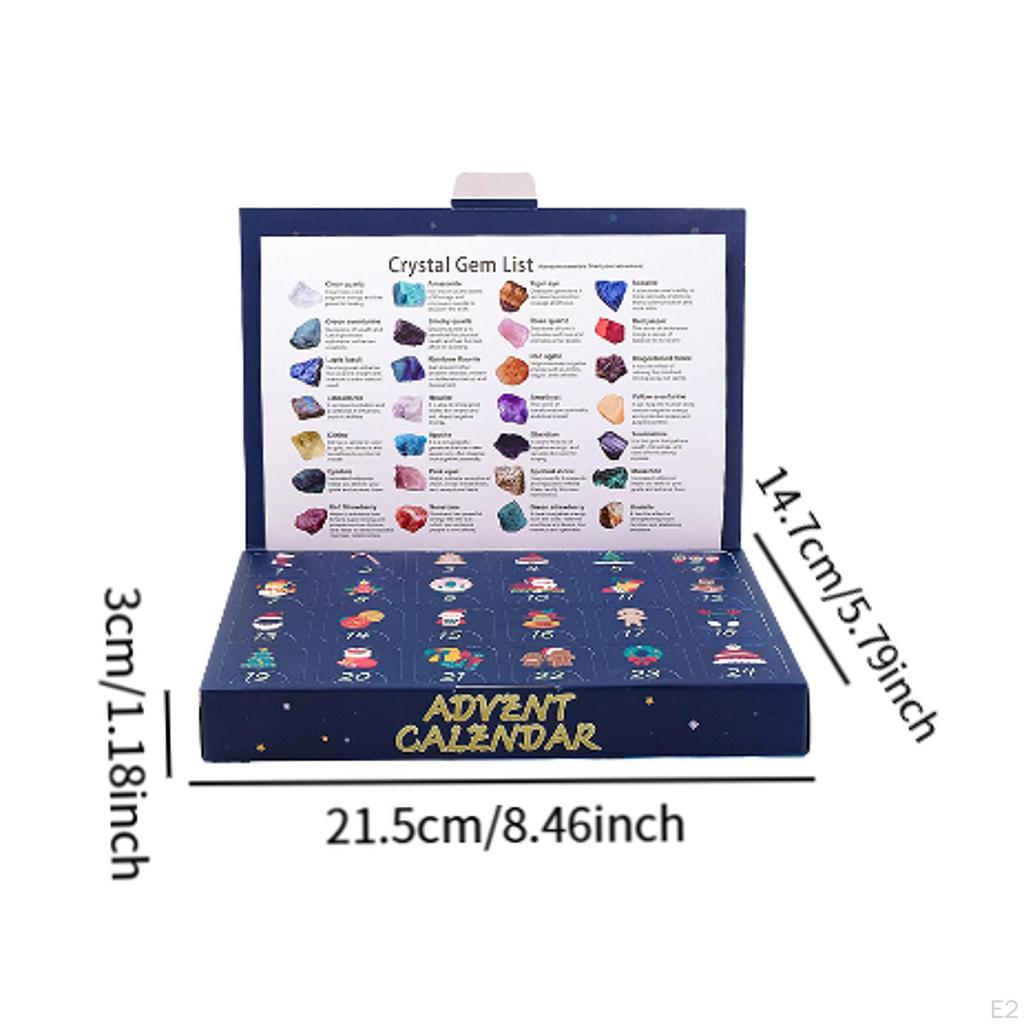 Xmas Advent Calendar with 24 Stones Gift for Kids Adults Children