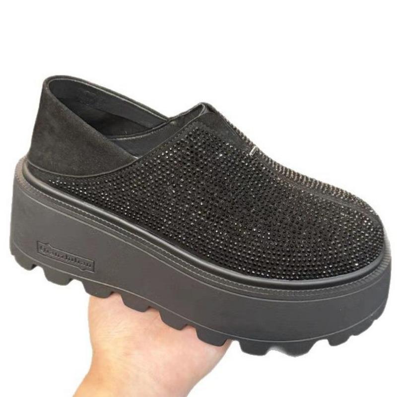 Rhinestone muffin shoes women's spring new versatile platform casual shoes