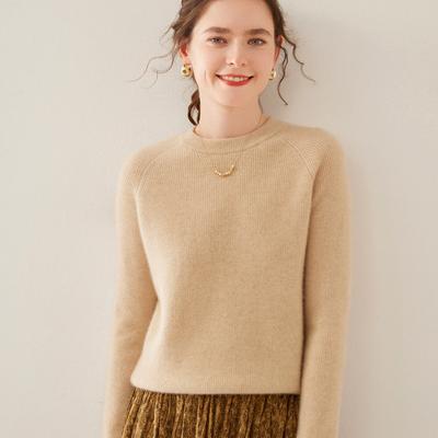 Autumn and Winter Style Ingot Needle Round Neck Cashmere Sweater for Women Lazy Warm Sweater Trendyable and Versatile Base Sweater