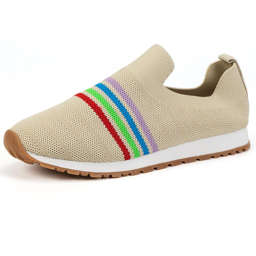 European and American large-size fly-woven single shoes 2025 casual flat-soled sports shoes are comfortable and lightweight, and foreign trade 