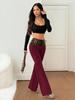 Pantalon évasé taille moyenne imprimé léopard euro-américain - Confortable, Tendance, Amincissant Vêtement décontracté Printemps/Été
