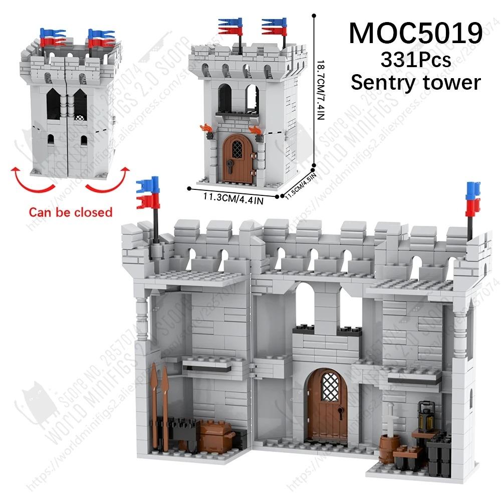 MOOXI MOC Medieval Castle City Wall Tower Architecture Military Building Blocks Adult Set Bricks Assembly Kids Toy Birthday Gift