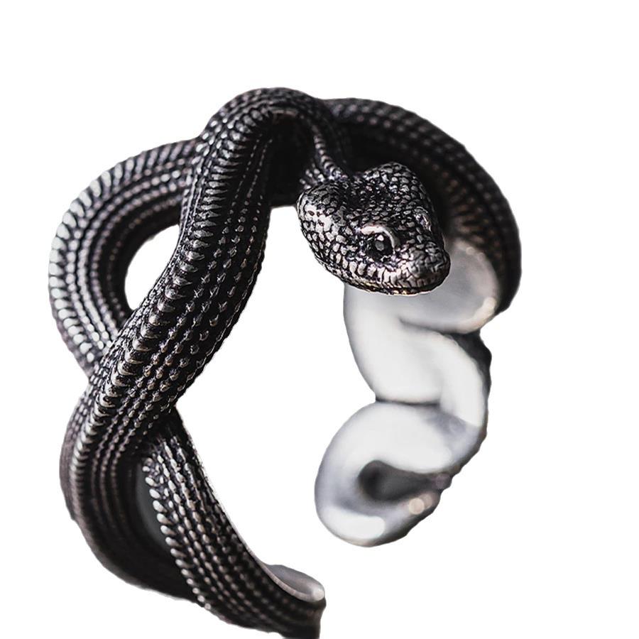 Retro Python Ring Dark Punk Style Three-dimensional Snake Ring Snake Winding Ring