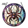 Horror Party Atmosphere Supplies Retro Halloween Pendant, Ghost/Bat/Spider Web/Pumpkin Head Print, Acrylic Disc Wall Decor Vintage Hanging Ornament