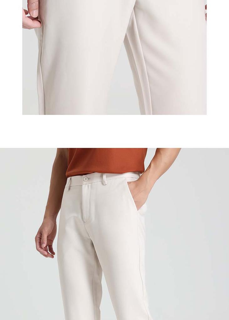 [No ironing and wrinkle resistance] Langdeng 2026 summer lightweight and breathable men's casual pants business white long pants