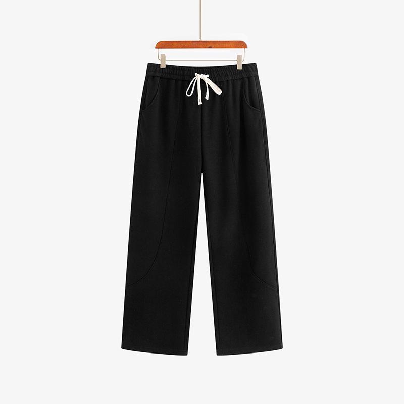 Plus Size Women's High-Waisted Wide-Leg Sweatpants - Winter 2025 Versatile Plus Velvet Pants