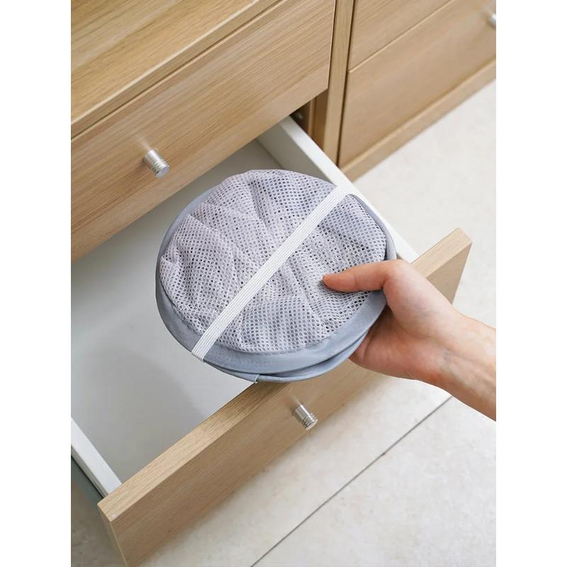 Foldable Storage Laundry Basket Organizer Dirty Clothes Mesh Bag Household Wall-mounted Bathroom Clothes Hanging Baskets Bucket