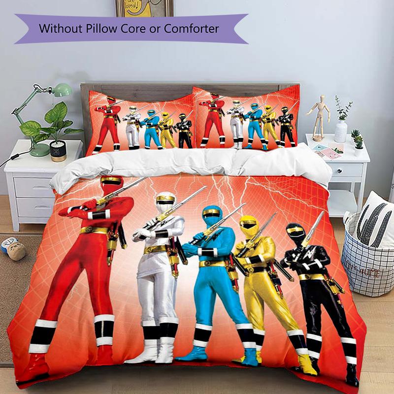 Power Rangers Team Print 3Pcs Bedding Setduvet Cover With 2 Bedropillowcase Home Birthday Gift